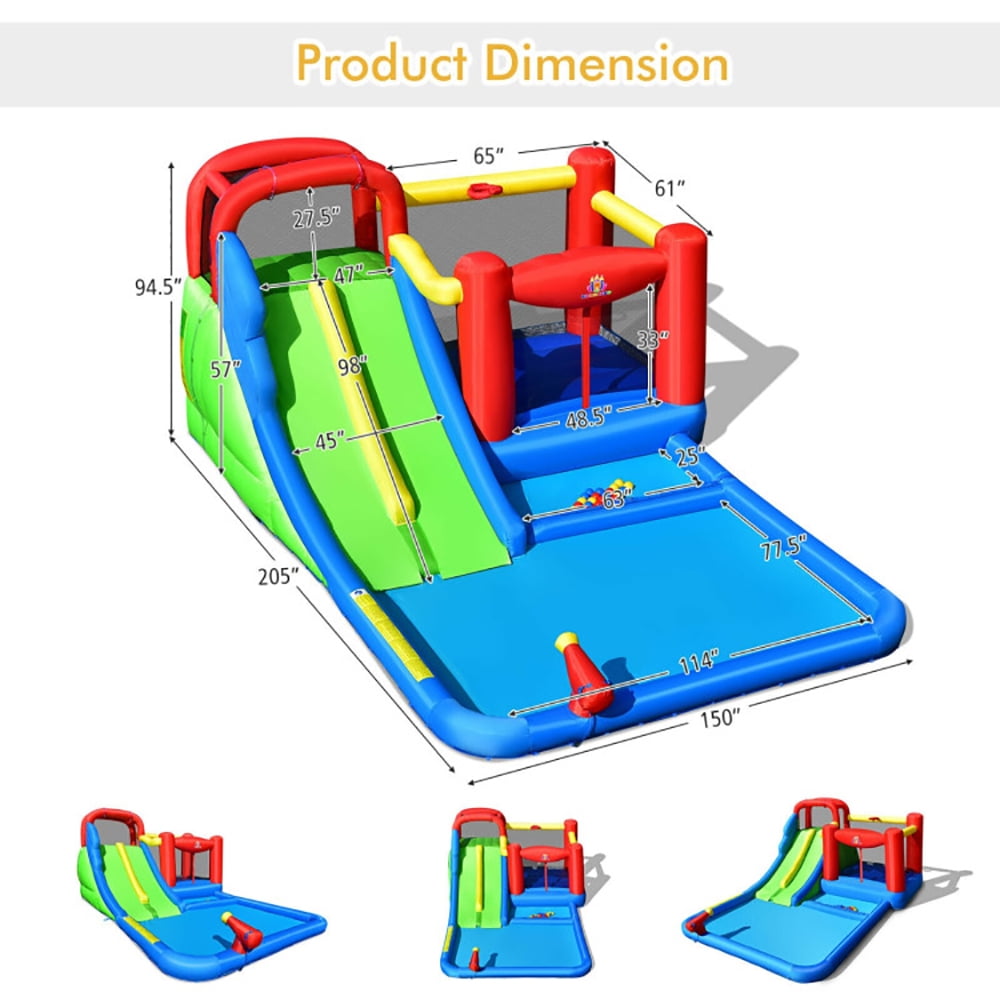 Aimee Lii Inflatable Water Slide Kids with Ocean Balls and 780W Blower, Bounce House Water Slide for Kids 3-10
