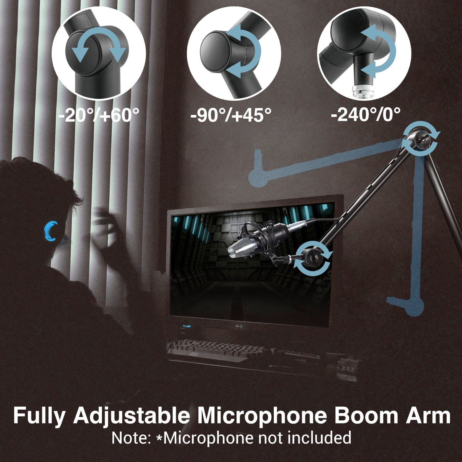 Desky Adjustable Microphone Boom Arm