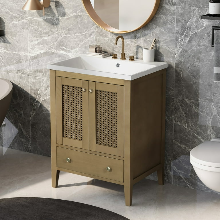 Churanty 24 Bathroom Cabinet Vanity with Sink Combo, White