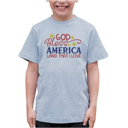 

7 ate 9 Apparel Kids Patriotic 4th of July Shirt - God Bless America Grey T-Shirt 4T