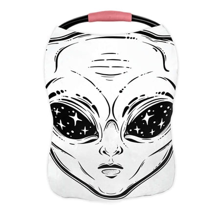 ECZJNT a Alien head with starry eyes with space inside Nursing Cover Baby Breastfeeding Infant Feeding Cover Baby Car Seat Cover