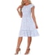 thumbnail image 4 of INSPIRE CHIC Vestidos de Mujer con Mangas Cortas, Vestido Midi Floral de Primavera Verano, Azul M, 4 of 6