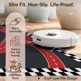 thumbnail image 6 of Design&I 8'x10' Washable Area Rug Checkered Border Bold Stripes Loops Vintage Track Layout Car Playful Expressive for Living Room, Family Extra Large Skid-Resistant Low Profile, 6 of 7