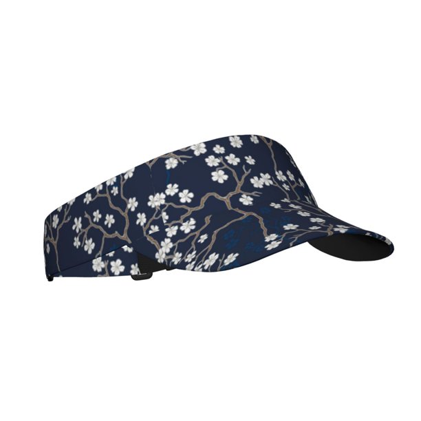 Balery Cherry Blossoms on Navy Background Gorra deportiva con visera ajustable para mujer y hombre (talla única)
