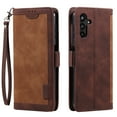 thumbnail image 7 of SaniMore for Samsung Galaxy S24 Case with Wristlet Strap PU Leather Shockproof TPU Shell Card Slots Cash Pocket Flip Kickstand Magnetic Closure Full Protective Business Wallet Cover, Brown, 7 of 7