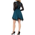 thumbnail image 3 of INSPIRE CHIC Women's Lace Hem Overalls Pinafore Dress Suspenders Skirt Lake Blue S, 3 of 5