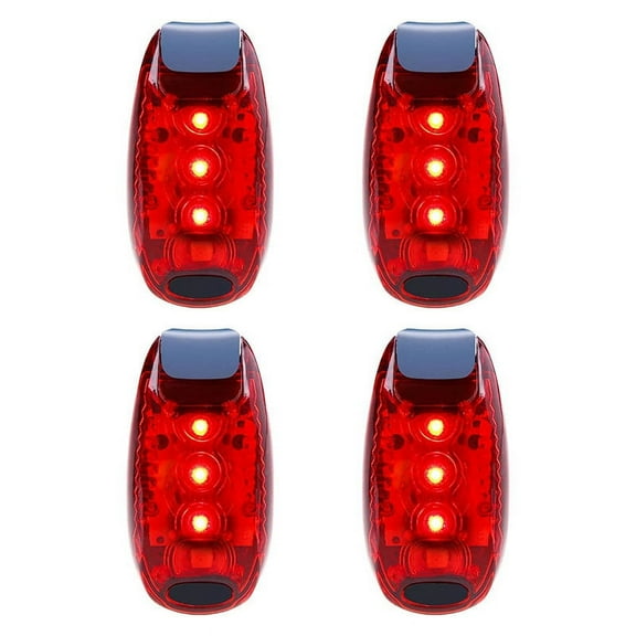 4 Pcs Light Waterproof Red Flashing Bicycle Rear Light, Suitable for Running, Walking, Cycling, Helmet, Etc