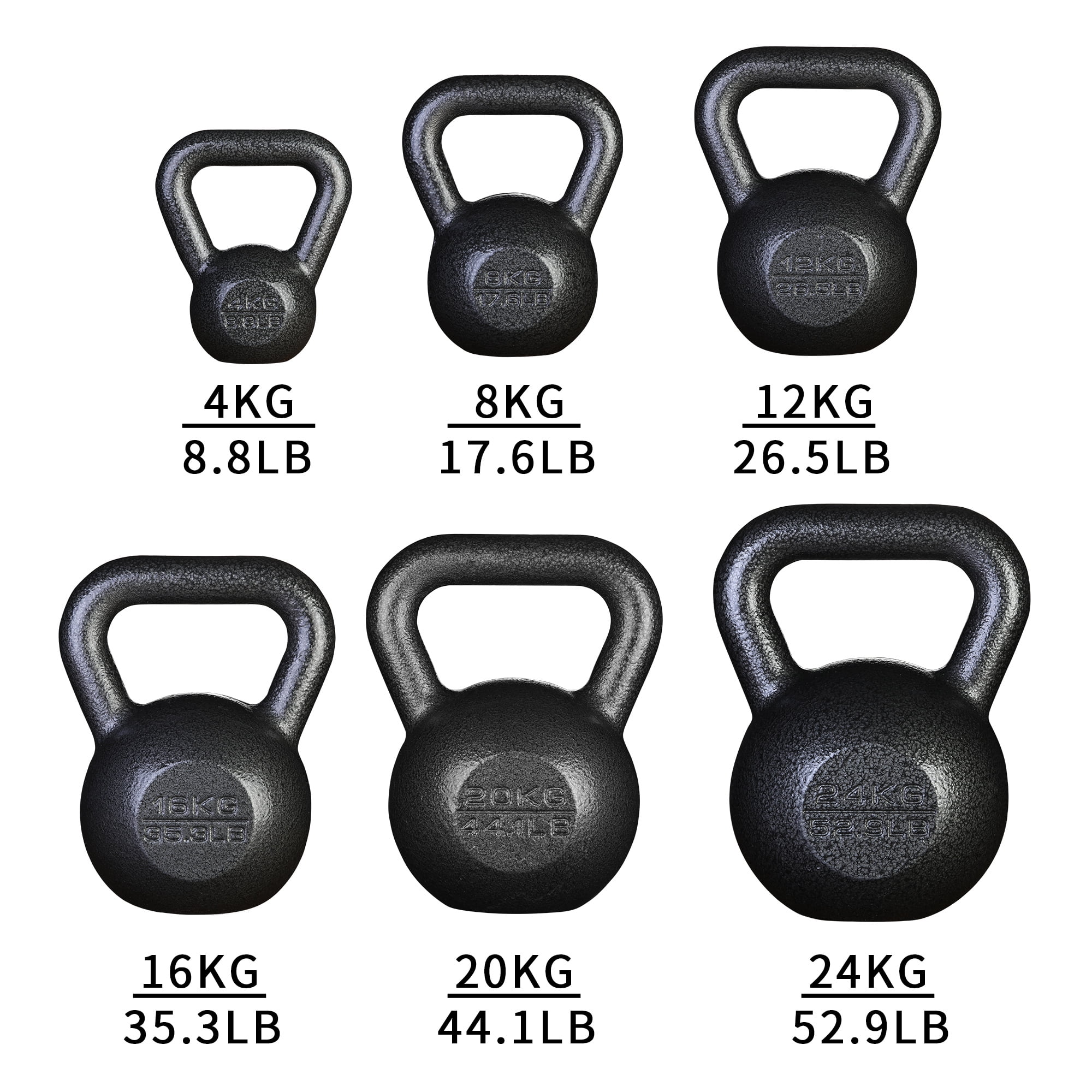 24kg Chase Fitness Cast Iron Kettlebell for Strength and Cardio Home Gym Training 6kg 