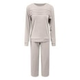 thumbnail image 4 of vigerkar Women's 2 Piece Sets Sweatshirt Casual Travel Outfits Lounge Wide Leg Tracksuit Cozy Sweatsuits Fashion (Beige, XXL), 4 of 4