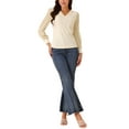 thumbnail image 2 of INSPIRE CHIC Women's Blouses Dressy Casual V Neck Top Swiss Dot Long Sleeve Shirts, 2 of 4