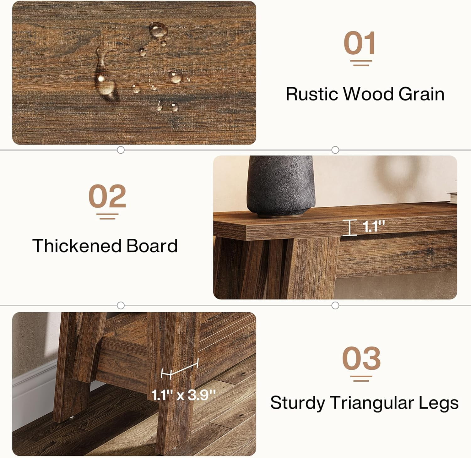 Tribesigns 41.3" Farmhouse Console Table, 2-Tier Wooden Entryway Table with Storage
