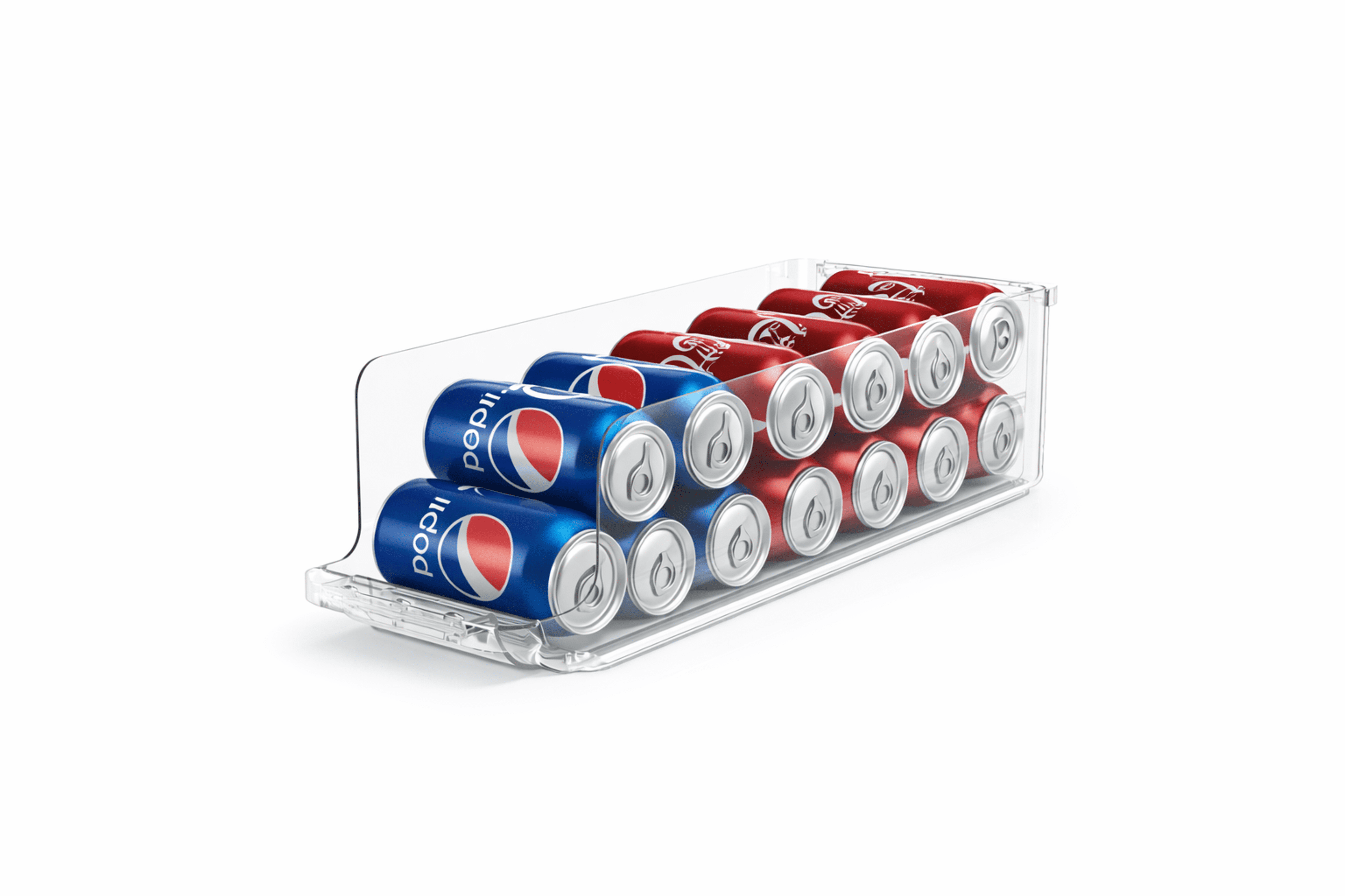 Mainstays Clear Expandable Drink Fridge Organizer, Made for Kitchen Organization and Drink Storage, Soda and Can Fridge Storage