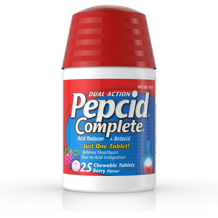 Pepcid Complete Dual Action Chewable Tablets, Berry Flavor, 25 (Best Time To Take Pepcid Complete)