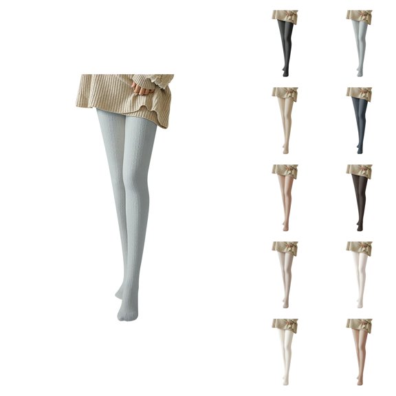 Women'S Tights 2026 Fall Winter Cute Cable Knit Soft Pantyhose Leggings Stockings Opaque Tights