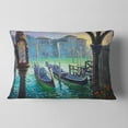 thumbnail image 2 of Designart Gondolas in Venice - Landscape Painting Throw Pillow - 12x20, 2 of 5