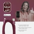 thumbnail image 4 of Liquipel Powertek iPad & iPhone Charger Cable, Fast Charging 6ft MFI Certified Lightning to USB Cord, Velvet - Maroon, 4 of 7