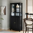 thumbnail image 6 of HLR 72" Modern Black Cupboard with Adjustable Shelves, Elegant Storage Cabinet, 6 of 7