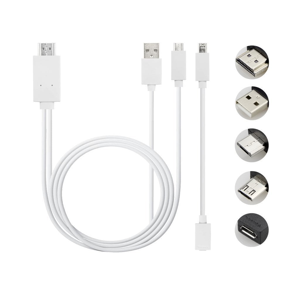 Fun-Home 6.5 Feet 11 Pin Micro USB to HDMI Adapter Cable 1080P HDTV for Samsung Galaxy S5 S4 S3 Note 3 Note 2 Galaxy Tab 3 8.0 Tab 3 10.1 Tab Pro Galaxy Note 8 Note Pro 12.2