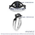 thumbnail image 4 of Vir Jewels 1/5 CTTW Black Diamond and CZ Engagement Ring .925 Sterling Silver with Rhodium Size 6, 4 of 7