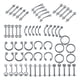 thumbnail image 1 of Kit de 60 piercings corporales de 16/14 g para lengua, trago, oreja, ceja, pezón, labio y nariz. 6mm, 1 of 9