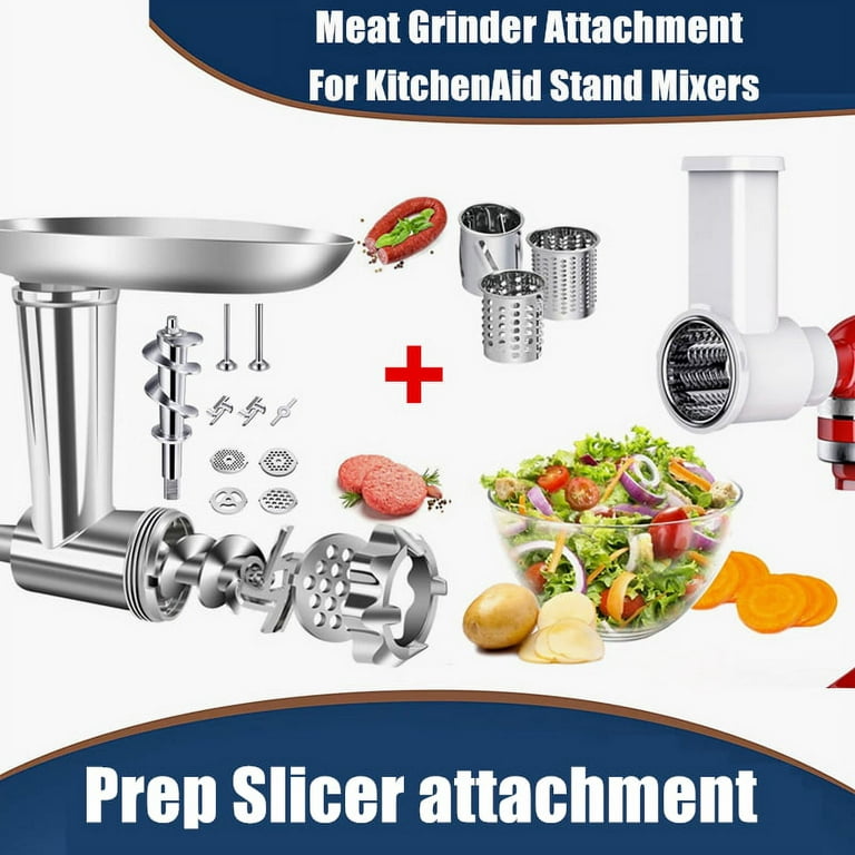 Meat Grinder & Slicer Shredder Attachments for KitchenAid Stand