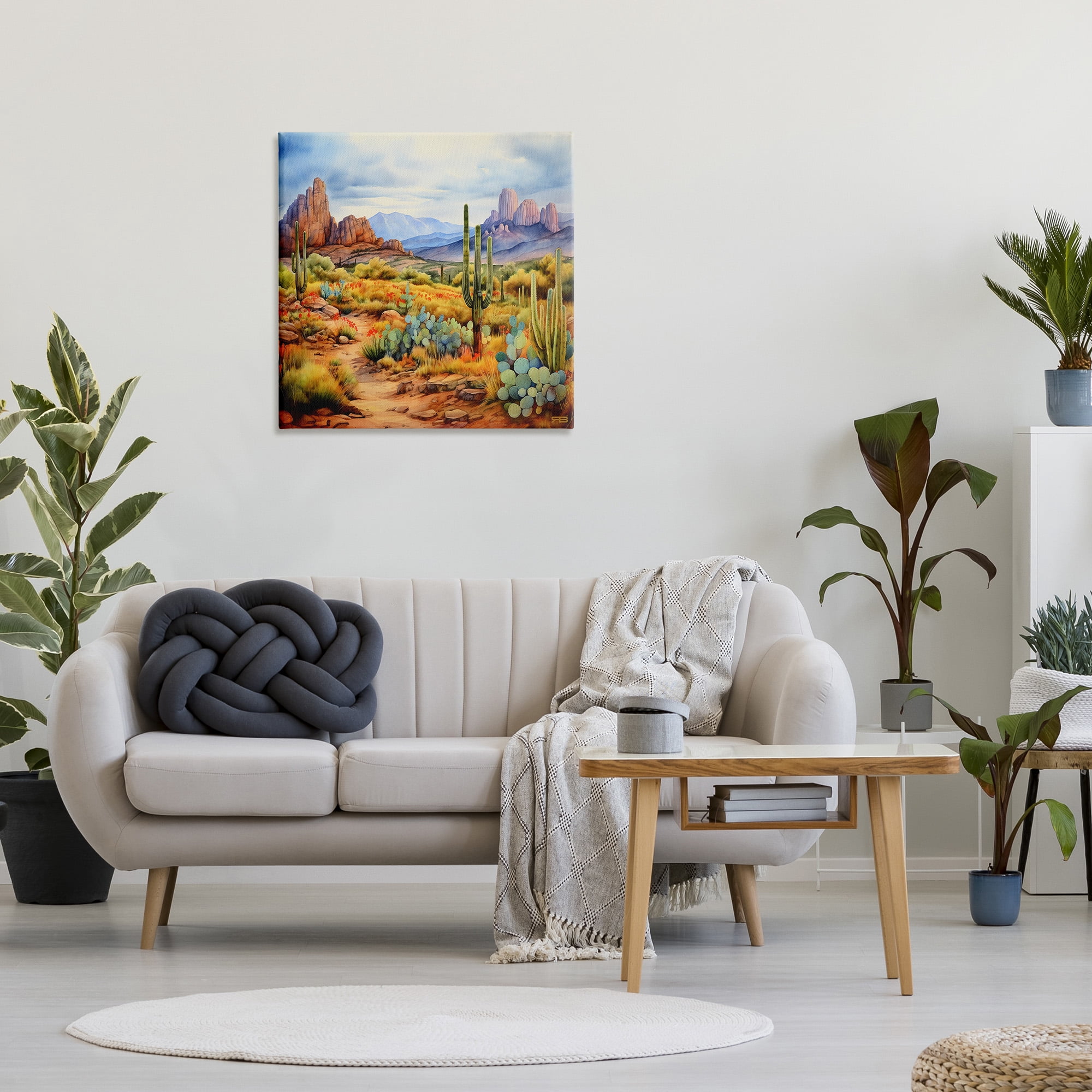 Stupell Industries Vast Desert Mesa Landscape Painting Gallery Wrapped Canvas Art Print Wall Art, 30 x 30