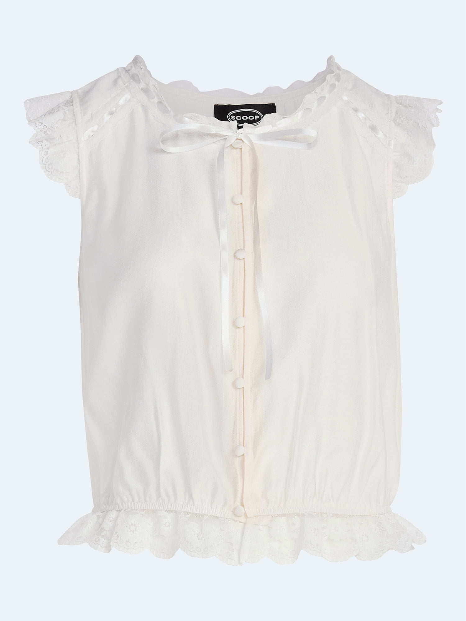 Scoop Women’s Day Lace Trim Top, Sizes XS-XXL