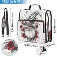 thumbnail image 3 of Haosy 3 Ring Zipper Binder with Shoulder Strap Waterproof Trapper Keeper 2 Inch D-Ring 500 Sheets Capacity, Gnome Rose Black White Hat, 3 of 8