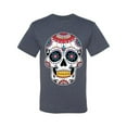thumbnail image 2 of Wild Bobby Day Of The Dead Sugar Skull Pop Culture Men Graphic Tee, Vintage Heather Blue, XX-Large, 2 of 5