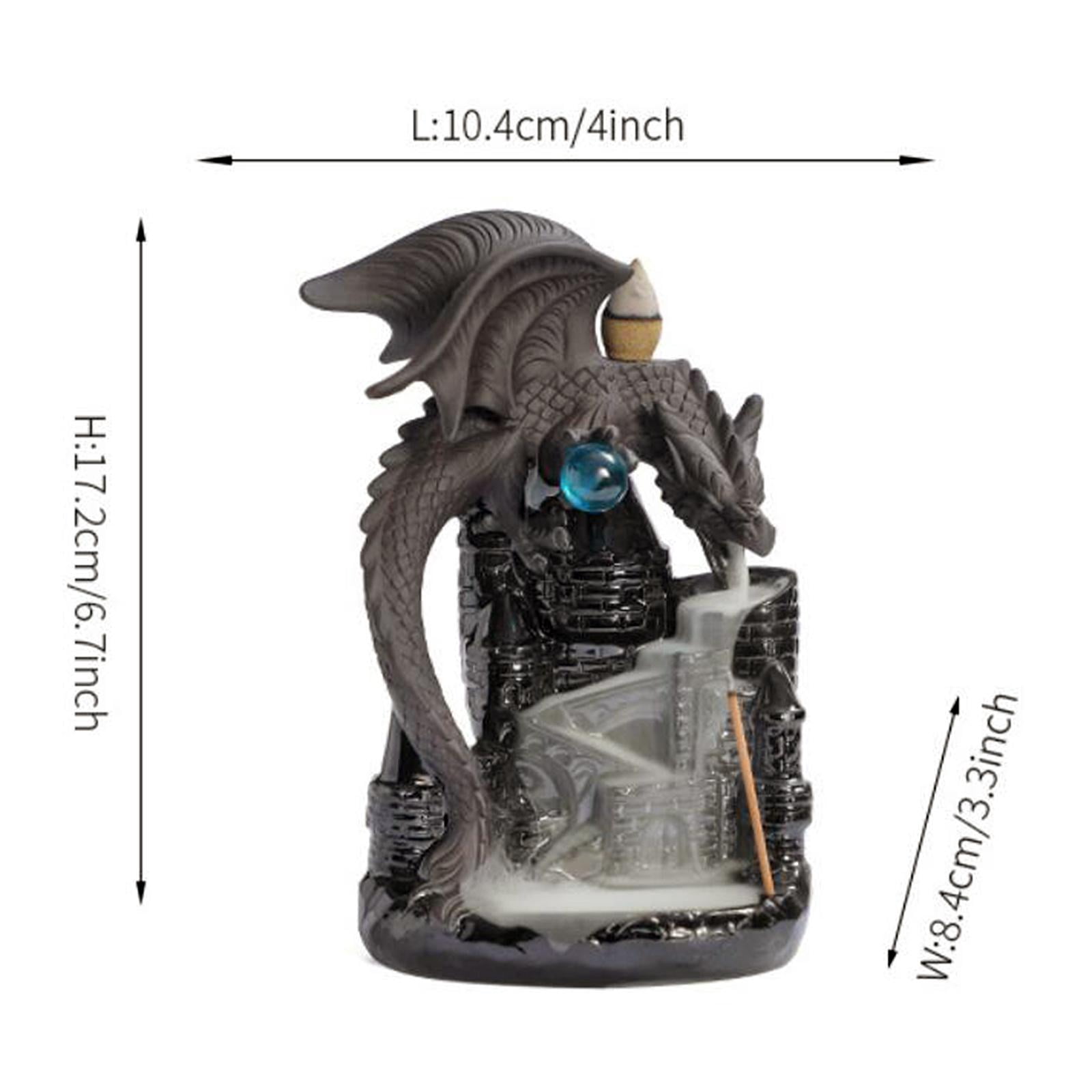 WLPZXP Backflow Incense Burner Castle Dragon Ornament Creative Craft Incense Holder for Purple