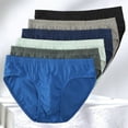 thumbnail image 5 of zeranth Men Summer Briefs Mid-rise Elastic Waistband Panties Solid Color U-convex Breathable Underwear for Daily Wear Sleep, 5 of 7