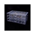 thumbnail image 5 of 1pc Three Layers 72 Grid Jewelry Storage Box, Material: Transparent Ps, Colors: Transparent, Brown, Grey, Pink, Suitable For: Jewelry, Earrings, Necklaces, Bracelets, Rings, Small Items Storage. Large, 5 of 5