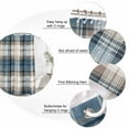 thumbnail image 6 of Blue Brown Plaid Waterproof Fabric Shower Curtain,Vintage Abstract Stripes Lattice Waterproof Fabric Shower Curtain for Bathroom Curtains Bathtubs Hotel Shower Curtains with 12 Hooks Stall 48x72in, 6 of 8