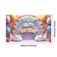 thumbnail image 2 of Yatrandify Happy Birthday Banner Colorful Theme Rainbow Design for Kids Party Indoor Decoration Holiday Celebration, 2 of 7