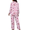 thumbnail image 2 of Renewold Pink Axolotl Flowers Pajamas with Button 2 Pieces Scoop Neck Swearshirt Elastic Sweatpants Set Snug-Fit Women Jogger Vacation Long Sleeve Lounge Wear Leisure Sleepwear Size 2XL, 2 of 6