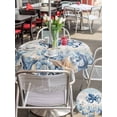 thumbnail image 5 of Outdoor Tablecloth with Umbrella Hole for Patio/Picnic/Party/Camping, Blue Octopus Coastal Waterproof Table Cloth Round Cover Washable, Beach Starfish Nautical Coral Vintage (Dia 54"), 5 of 8