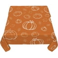thumbnail image 5 of Fall Tablecloth Square 52x52 Inch White Pumpkins Burnt Orange Table Cloth,Stain Resistance Polyester Thanksgiving Day Harvest Table Covers for Kitchen Dining,Small Tablecloth for Party Picnic, 5 of 7