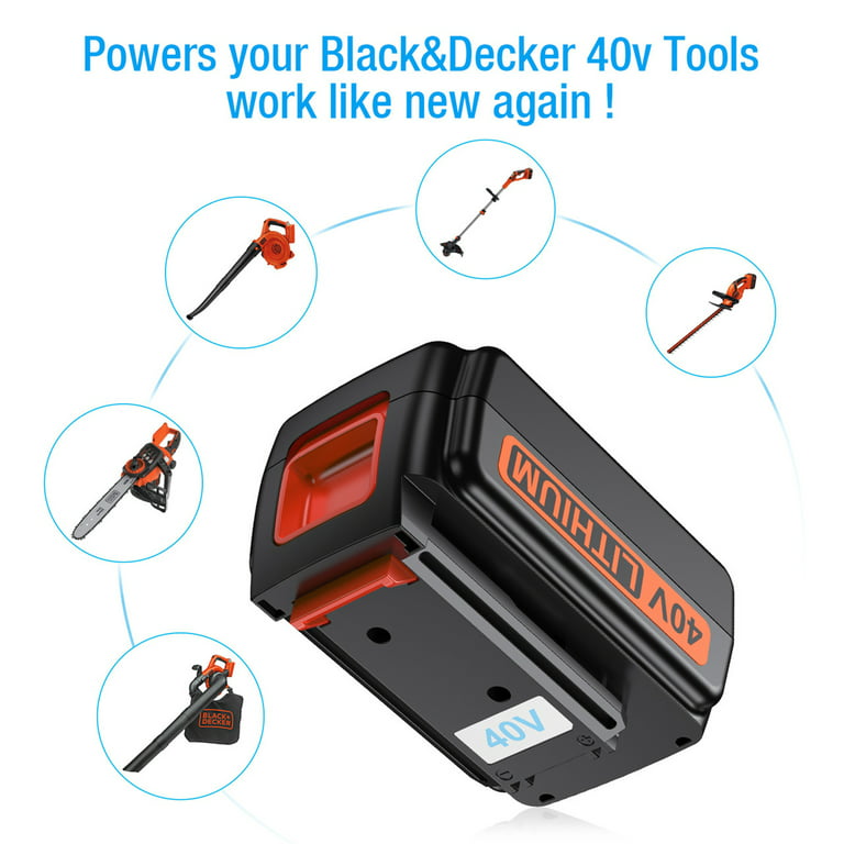 BLACK+DECKER 40V MAX Lithium Battery, Compatible with 36V and 40V MAX Power  Tools, Lithium Ion Technology, Charger Not Included (LBX2040)