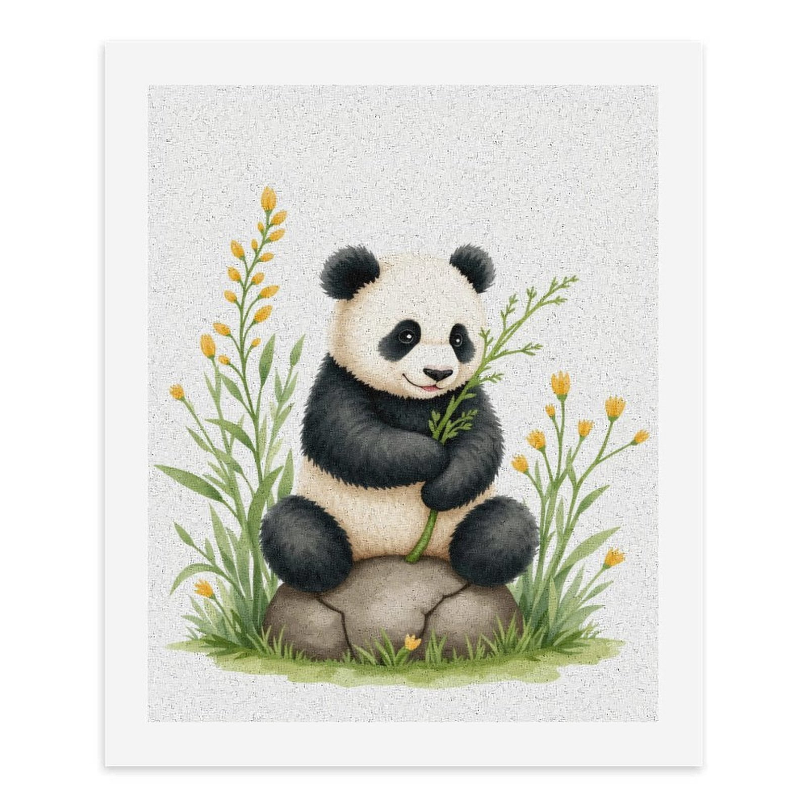 Paint by Numbers Kit for Adults, Adorable Panda Sitting on Rock Paint by Numbers, Easy Paint by Numbers Kit for Adults Beginner, DIY Adult Paint by Number Kits on Canvas, 12x16in Home Decor