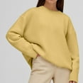thumbnail image 2 of FAIWAD Women's Knit Ribbed Sweater Round Neck Drop Shoulder Casual Loose Pullover Sweater, 2 of 5