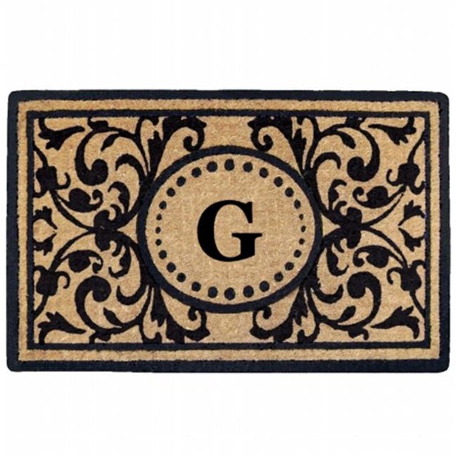 Nedia Home O2351G 18 x 30 Po Heavy Duty Coco Mat Monogrammé G