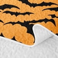 thumbnail image 5 of Erosebridal Happy Halloween Spider Twin Quilt Set, Spooky Bat Silhouette Twin Coverlet Set for Boys Girls, Orange Black, 2-Piece 1 Bedspread and 1 Pillowcase, 5 of 7