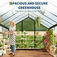 thumbnail image 3 of 6x10 FT Greenhouse, Easy Assembly Aluminum Polycarbonate Greenhouses for Outdoors with Roof Vent and Ground Nails, Heavy Duty Aluminum Walk-in Greenhouse for Backyard, Sliding Lockable Door, Black, 3 of 6