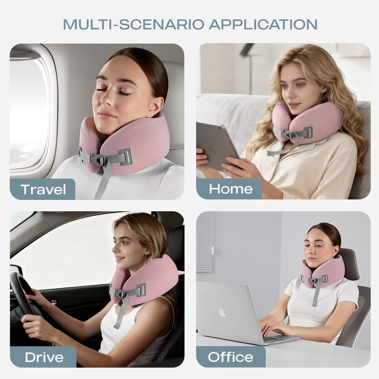 Skechers Memory Foam U-Shaped Travel Neck Pillow, Pink photo 7