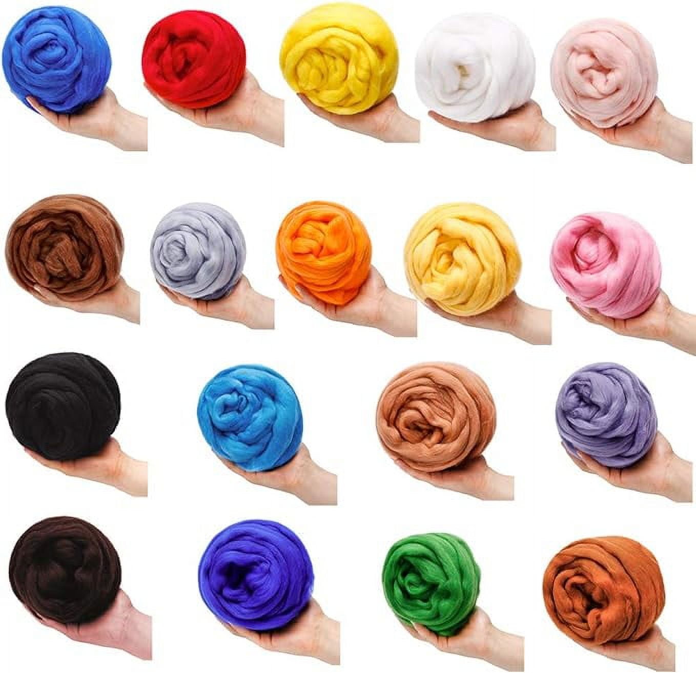 XmhyTop 100g Wool Roving Yarn, Fiber Roving Wool Top, Wool Felting