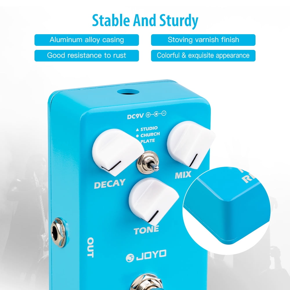 JOYO JF-20 MOIST Aluminum Alloy Digital Reverb Guitar Effect Pedal, 3 Reverb Modes with True Bypass for Electric Guitar