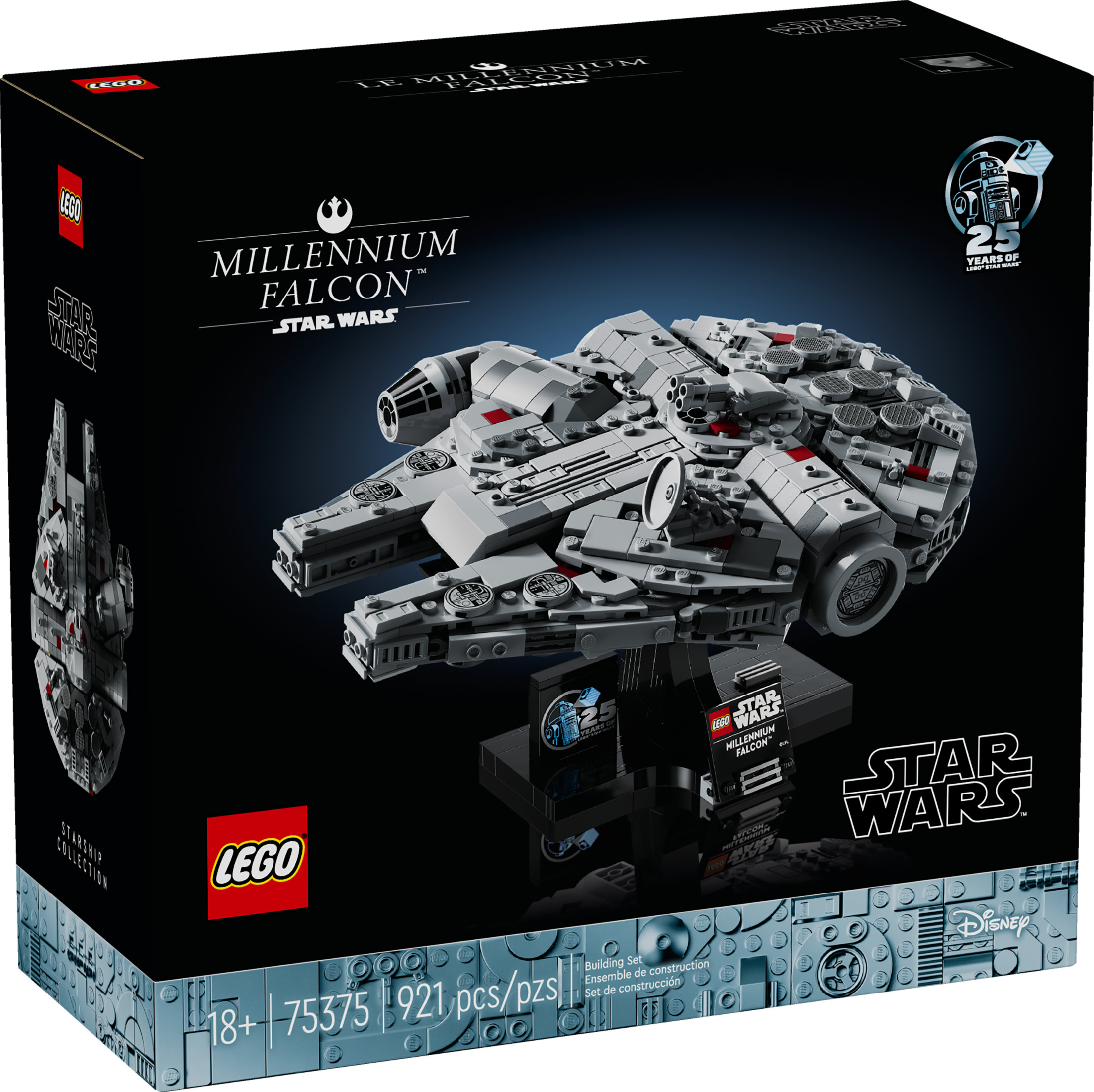 LEGO Star Wars: Una Nueva Esperanza Halcón Milenario 25 Aniversario Modelo de Nave Estelar Construible, Decoración Coleccionable de Star Wars para el Hogar, Set de Construcción para Adultos, Idea de Regalo para Fans de Star Wars, 75375 2