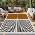thumbnail image 2 of Brown Outdoor Rug for Patio/Deck/Porch, Non-Slip Large Area Rug 6 x 9 Ft, Modern Painting Farmhouse Striped Abstract Art Indoor Outdoor Rugs Washable Area Rugs, Reversible Camping Rug Carpet Runner, 2 of 8