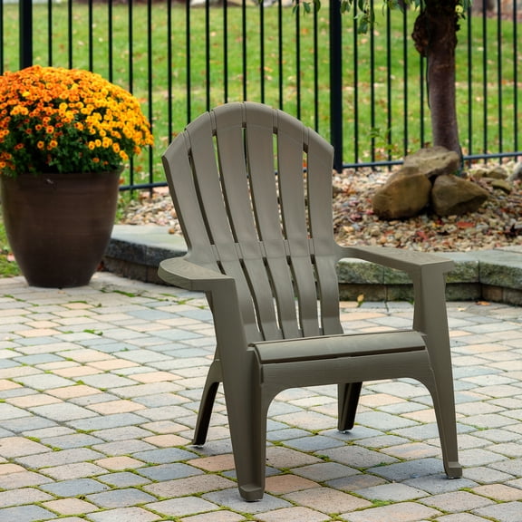 Real Comfort Outdoor Resin Stackable Adirondack Chair, Gray