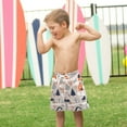 thumbnail image 4 of FORMRS Boys Swim Trunks Quick Dry Mesh Liner Boardshorts Sizes XS-XL, Cartoon Gray Houses, 4 of 7